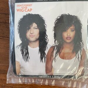 celebrate Black Curly Rocker Wig / Unisex - 1 Wig